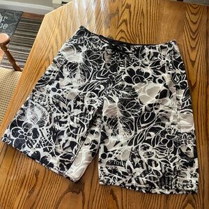 Volcom Black and White Floral Swim Shorts
